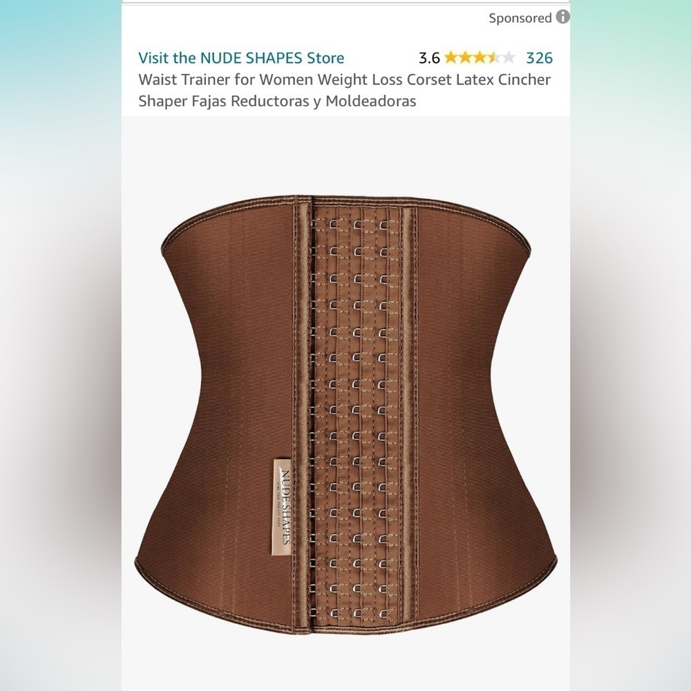 Nude Shapes Waist Trainer. NWT. 2XS. Brown color.